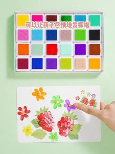 วาดรูปด้วยนิ้วมือ ฟิงเกอร์เพ้น Finger Painting แผ่นหมึก 12/24 สี เม็ดสีปลอดสารพิษ ไม่เป็นอันตรายต่อผิวเด็ก คุณพ่อคุณแม่ก็วางใจได้