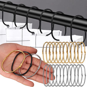 12 cái hình dạng hình bầu dục mở móc treo rèm rèm cửa sổ treo móc phòng tắm nhà tắm Rèm cửa Nhẫn kim loại