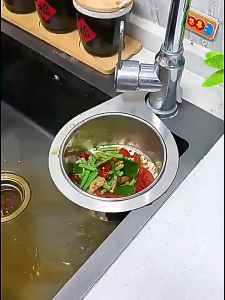 ที่กรองเศษอาหารสแตนเลส ตะกร้าระบายน้ำ ผลิตจากสแตนเลส ไม่เป็นสนิม ตะกร้ากรองเศษอาหาร