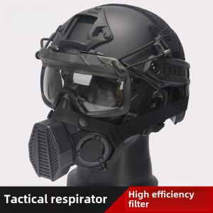 Tactical Respirator Outdoor Dust And Fog Proof Wearable Helmet Dual Mode Switch Military Fanxi Accessories Half Face Mask