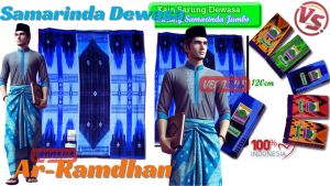 120Rb/3Pcs Sarung Samarinda JUMBO 100x120cm Pria Dewasa-Sarung Sutera 210 AL-Maulani-Aurora Store