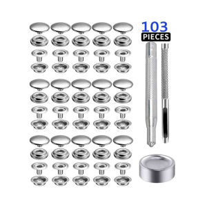100pcs Stainless Steel Canvas Snap Fastener Kit With Tools Snap Fastener Used For Boat Cover Sewing Leather Tent