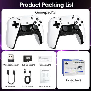 New M15 ultra 4K TV Game Stick Dual Wireless Controller 64GB Handheld Game Player 2.4G 3/40000+ Games Family Game Player