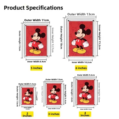 Acrylic Mini Photo Frame Fridge Magnet Transparent Magnetic Absorption Small Card Display Stand Photo Wall Decor Home Accessories
