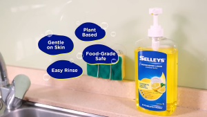 SELLEYS - DISHWASHING LIQUID CONCENTRATE 1L + REFILL 1L | FOOD GRADE SAFETY | LEMON / LIME