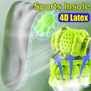 แผ่นรองส้นเท้ากันกระแทกยาง4D สำหรับผู้ชายผู้หญิงความยืดหยุ่นสูงแผ่นรองรองเท้านวดแทรกนุ่มที่ดับกลิ่นรองเท้าวิ่งกีฬา