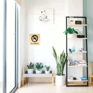 Gold-Colored No Smoking Sign Acrylic Mirror Sticker Hotel Scenic Area Sign Toilet Prompt Sign