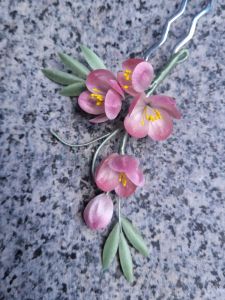 Pink Plum Blossom Winding Branch Velvet Flower Hair Accessories Traditional Chinese Cheongsam Hairpin Ancient Style Headwear