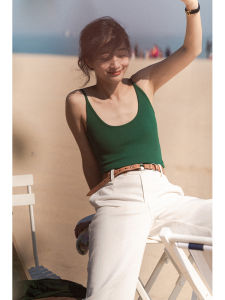 [Ding Dongma] Homemade/Seaside Holiday/Covering Supernumerary Breast Shoulder Strap Adjustable U-Neck Camisole