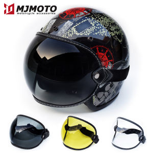 Retro Motorcycle Goggles Full Face Helmets Lens Glasses Moto Helmet Bubble Visor Lens Anti-UV Motocross Helmet Accessories