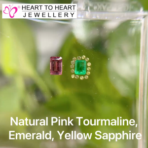 Natural Gemstone Pink Tourmaline Emerald Yellow Sapphire (Gembox8023)