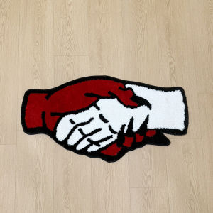 Monster Handshake Tufting Rug Aesthetic Bathroom Antislip Rug Fluffy Thickening Carpet Halloween Funny Bedroom House Warm Decor