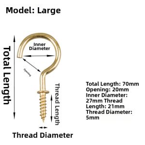 Iron Hook Eye Screw Light Hook Wood Self-tapping Screw Ring Hook