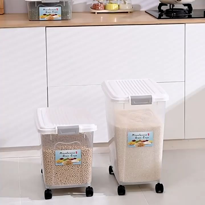 20/30Kg Multipurpose Portable Plastic Made Rice Storage Box Barrel ...