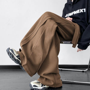 YOULIN | Casual Coffee Colored Loose-fit Trousers For Men