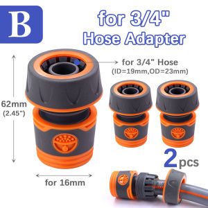 2PCS 1/2" 3/4" Garden Hose Adapter with 16mm Quick Connector Stop Water Coupler Joints Irrigation Tube Connect Repair Extender