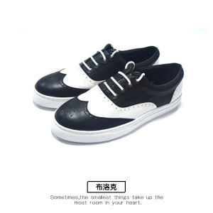 Non-Zero Dancer Mens Popping Shoes Block Color Street Dance Breathable Leather Stitching Flat Heel Outdoor Casual Shoes