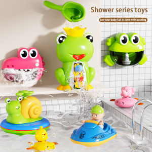 Baby Bath Spitting Bubble Machine Crab Bath Toy Frog Boy Baby Shower Play Girl Bathroom Bathtub