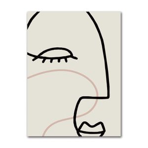 BILIBILI | Human Face Curve Abstract Retro Posters and Prints Nordic Minimalist Canvas Painting Wall Art Pictures Home Decoration