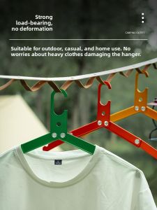 Portable Camping Aluminum Alloy Foldable Clothes Hanger Super Lightweight Anti-slip Traveling Overland Trip Hanging Rack