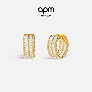 Earrings Golden Double Twisted Layered Hoop