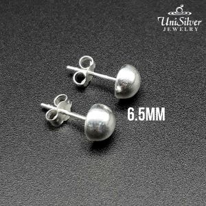 Unisilver 925 Sterling Silver Stud Half Ball Earring (LE1228)