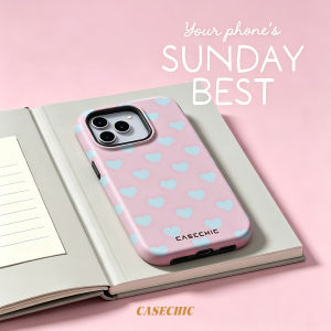 Potdemiel | Blush Pastel Hearts For 2 in 1 Flower Case For iPhone 17 16 15 14 13 Pro Max Luxury Phone Cover CaseChic