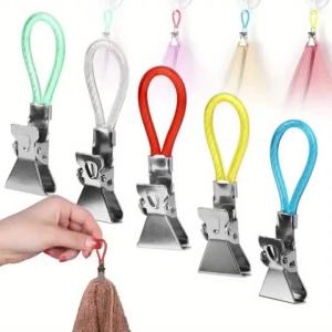 10 CÁI Kẹp Treo Khăn Nhiều Màu Sắc Bằng Thép Không Gỉ Với Vòng Bện Dụng Cụ Sắp Xếp Nhà Bếp & Phòng Tắm