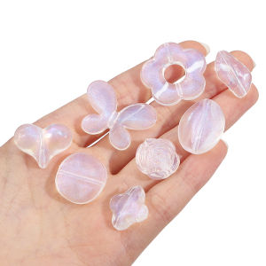 20 Hạt Bên Trong Ánh Sáng Xanh Dương Trắng Trong Suốt Tinh Tế Gam/túi Hạt Nhựa Acrylic Hình Tròn Hình Hoa Hồng Trái Tim Bướm Ngôi Sao Hình Động Vật Hạt Charm Cho Phụ Kiện Làm Đồ Trang Sức Thủ Công Tự Làm