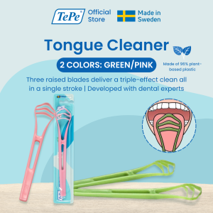 TePe Tongue Cleaner Bioplastic Triple Blade for Adults and Kids - 1 Scraper (blister)