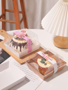4-Inch Heightened Cake Box Basque Strawberry Cake Packing Box 4-Inch Mousse Small Dessert Pastry to-Go Box