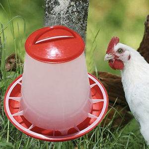 Chick Feeder & Water Kit 1.5KG Hanging Poultry Plastic Containers for Outdoor (Red and White)