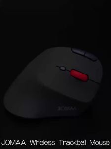 JOMAA | JOMAA Black/Red Ball Wireless Trackball Mouse for Computer Laptop Slient Click Office Mouse Bluetooth for iPad Tablet