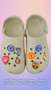 Charm gắn dép mẫu logo CLB bóng đá C23 charm sticker mẫu PVC mềm gắn dép sục