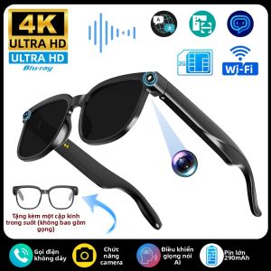 Kính Thông Minh 4K HD AI Hỗ Trợ Gọi Bluetooth Điều Khiển Bằng Giọng Nói Camera 800MP Dịch Thuật AI Dành Cho Nam Và Nữ