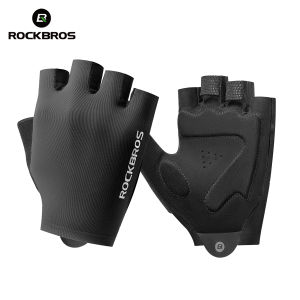 ROCKBROS Găng Tay Đi Xe Đạp Mùa Hè Nam Nữ Nửa Ngón Tay Đàn Hồi Cao Thoáng Khí Hấp Thụ Sốc Lòng Bàn Tay Miếng Lót Nhẹ Đan Nylon