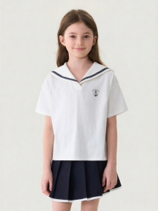 Marc&Janie | Energetic Navy Style Cotton T-Shirt for Girls