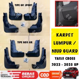 Mud Guard Yaris Cross GR Sport / NON 2023 2024 2025 Up Karpet Lumpur Mudguard Hitam .