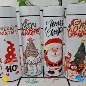 Tumbler Christmas 500ml Stainless Custom – Termos Air Panas Dingin Natal Sakura Gift Murah / Bisa Custom Nama