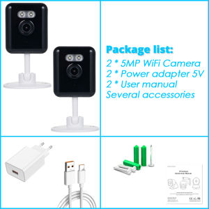 SMART LIFE 5MP Mini Wifi Camera Wireless HD Video Surveillance IP Cameras Indoor Motion Detection Smart Home Baby Monitor Tuya