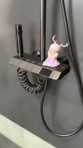 Shower Kamar Mandi Tampilan Digital Dengan Faucet Sprayer Panas Dingin Set pancuran hitam full set