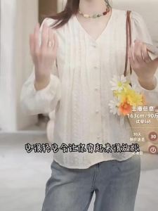 V-Neck Lace Embroidered Blouse