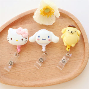 Cute Cartoon Nurse Doctor Lanyard Buckle Stretchable Work ID Badge Keychain Clip-On Badge Holder Fashionable Accessory