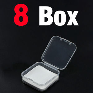 8Pcs Plastic Clear Fly Fishing Tackle Accessories Box with Foam Insert 5.5*5.5*2cm Fishing Flies Lure Box
