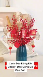 Cành hoa đào đông cây cherry giả đồ phụ kiện trang trí tết nhà cửa cao cấp rẻ đẹp đa kích cỡ mang lại may mắn tài lộc