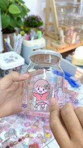 19บาท กระปุกออมสินพลาสติก 5-8ใบ สติ๊กเกอร์ มีแบบเลือก 10 วัตถุ