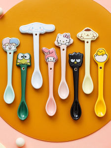 Hellokitty Ceramic Coffee Stirring Spoon Small Size Cute Cartoon Character Shaped Single Piece Dining Utensils Coffee Accessories