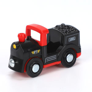 LeCool Wooden Multifunctional Magnetic Car Ambulance Police Car Compatible Wooden Track Jujube Wood Toy for Children