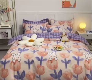 ชุดผ้าปูที่นอน ครบเซต 6 ชิ้น ขนาด 3.5 ฟุต 5 6 ฟุต 1 เซต มี ผ้านวม 1 ผ้าปู ปลอกหมอน 2 ปลอกหมอนข้าง2