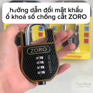 Ổ khóa mật mã chống cắt ZORO cao cấp 6 phân - thép chống gỉ chống nước khóa cửa mật khẩu 4 số bảo mật cao chống trộmhàng chính hãng bảo hành 1 năm